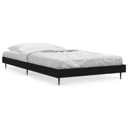 Letto singolo | Letto per adulti | Giroletto Nero 90x200 cm in Legno Multistrato