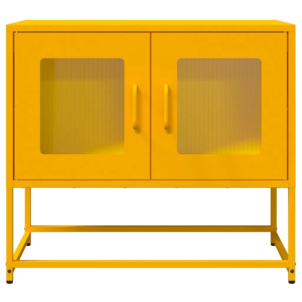 Mobile TV Giallo Senape 68x39x60,5 Acciaio Laminato a Freddo