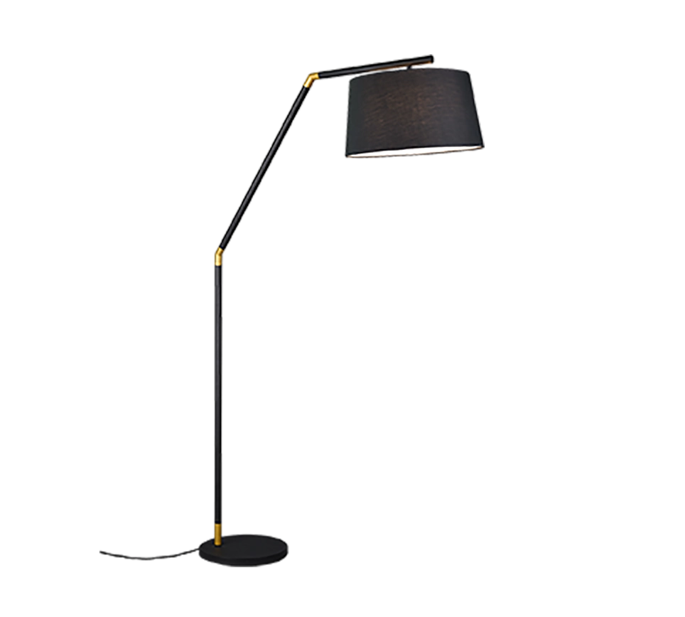 Piantana, metallo, nero e oro, H 175 cm, Tracy