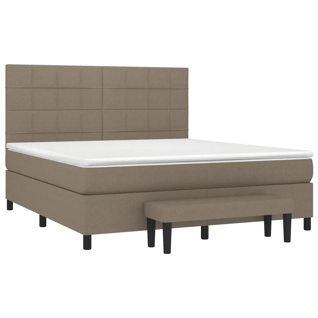 Giroletto a Molle con Materasso Tortora 160x200 cm in Tessuto 3136609