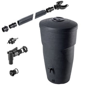 Serbatoio per acqua piovana KADAX da 270 litri, contenitore per acqua, kit di collegamento, rubinetto