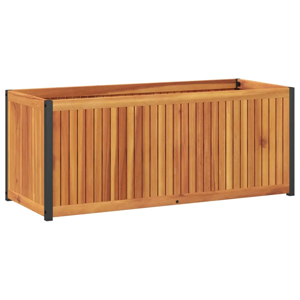 Fioriera da Giardino-Vaso da Esterno 110x45x44 cm in Legno Acacia e Acciaio