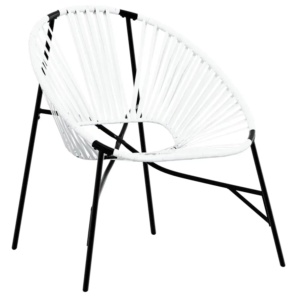 Set di Sedie da Giardino 3 pz | Sedie da Esterno in Polyrattan Bianco e Nero