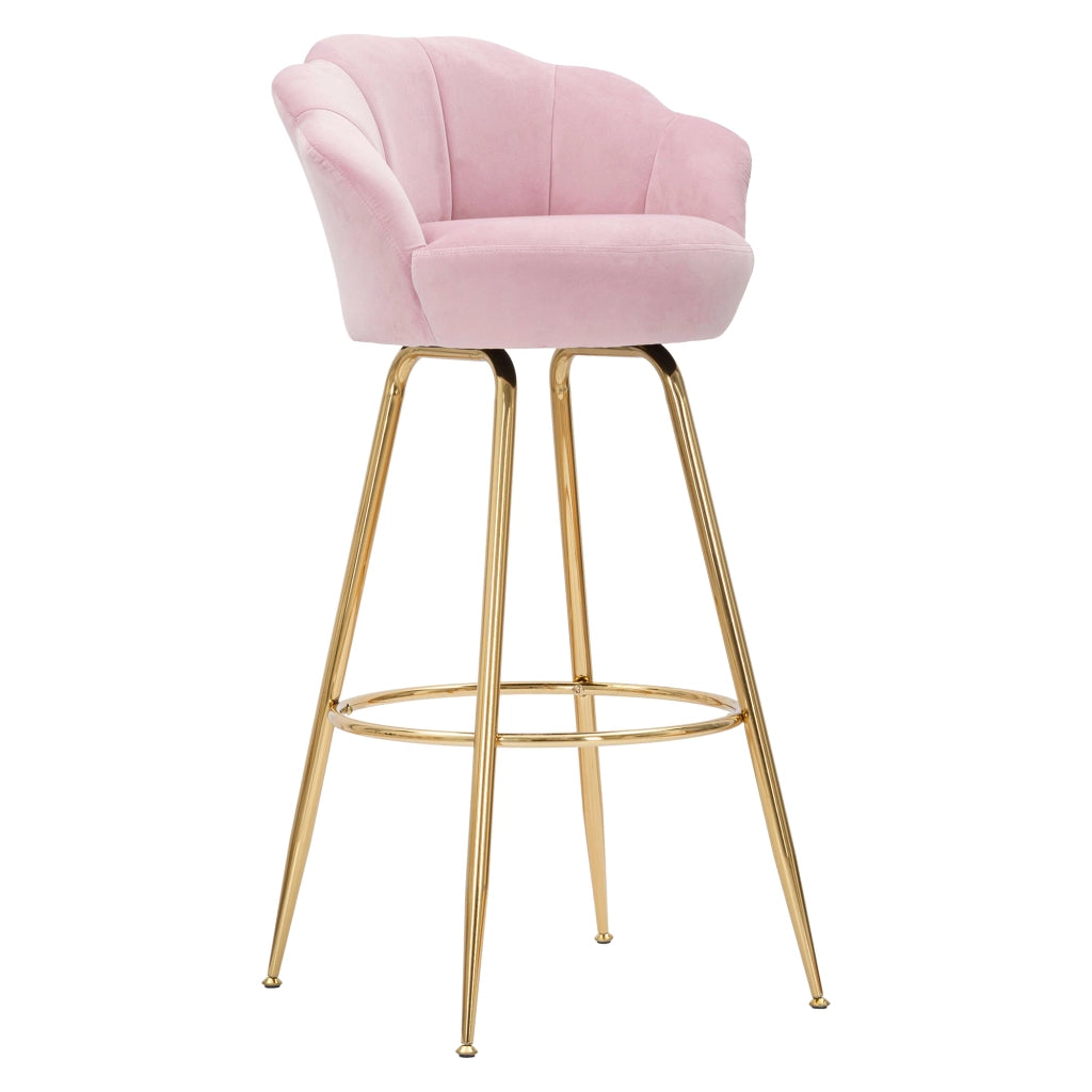 Tequis, Sgabello Rivestimento in Velluto, 55x53x110h cm Rosa