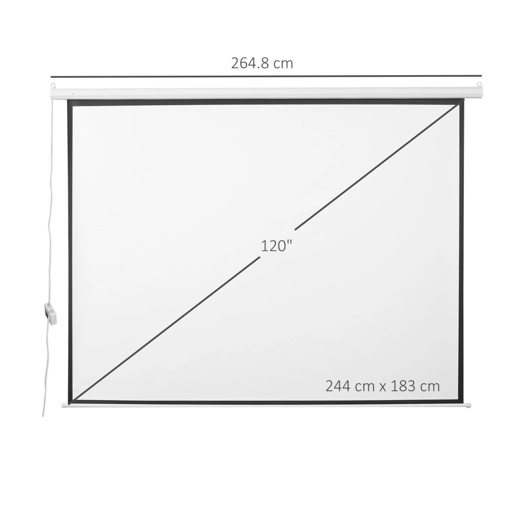 Schermo di Proiezione 120 Pollici Motorizzato Home Cinema Bianco
