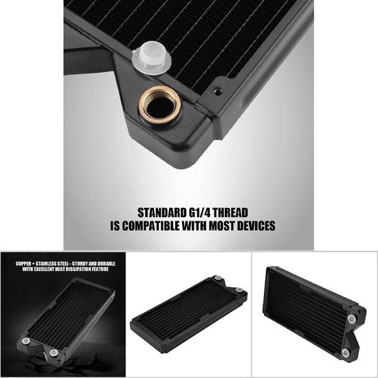 Wisselatore di calore Premium Sostenibile - G1/4 Fila - Raffreddamento - Sistema di raffreddamento PC - Striscia di riscaldamento veloce - Koppo robusto - Raffreddatore