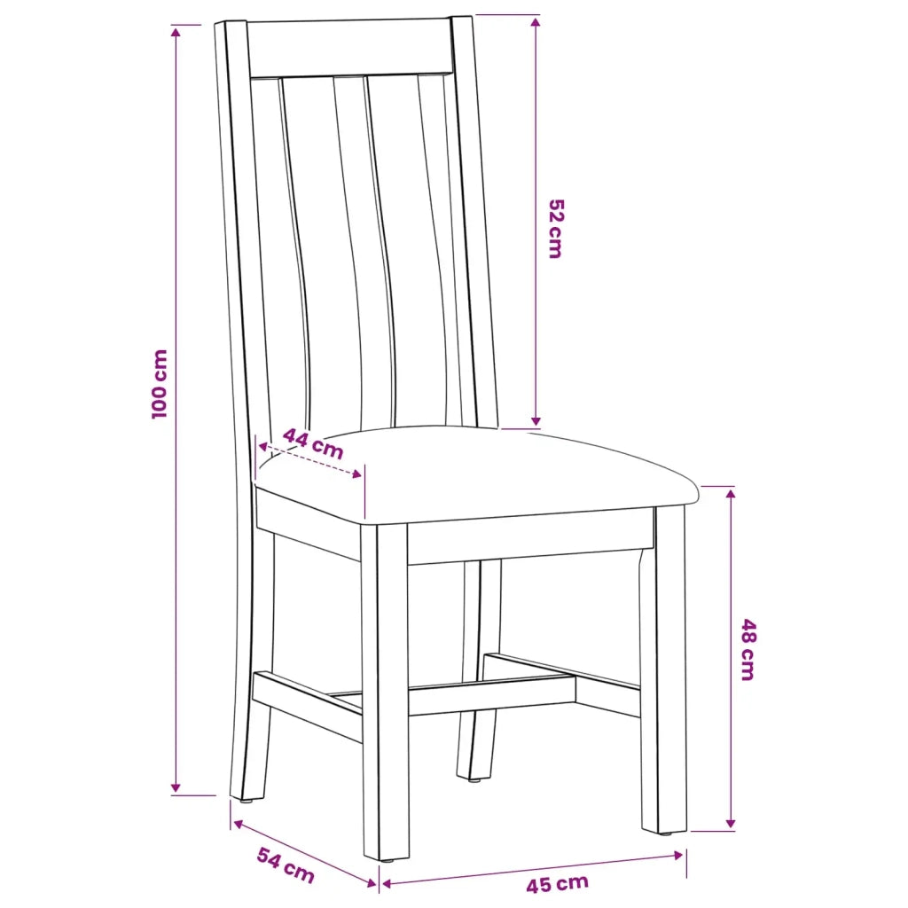 Sedia da pranzo 2 pz Legno di Quercia Massello Nero 42039160