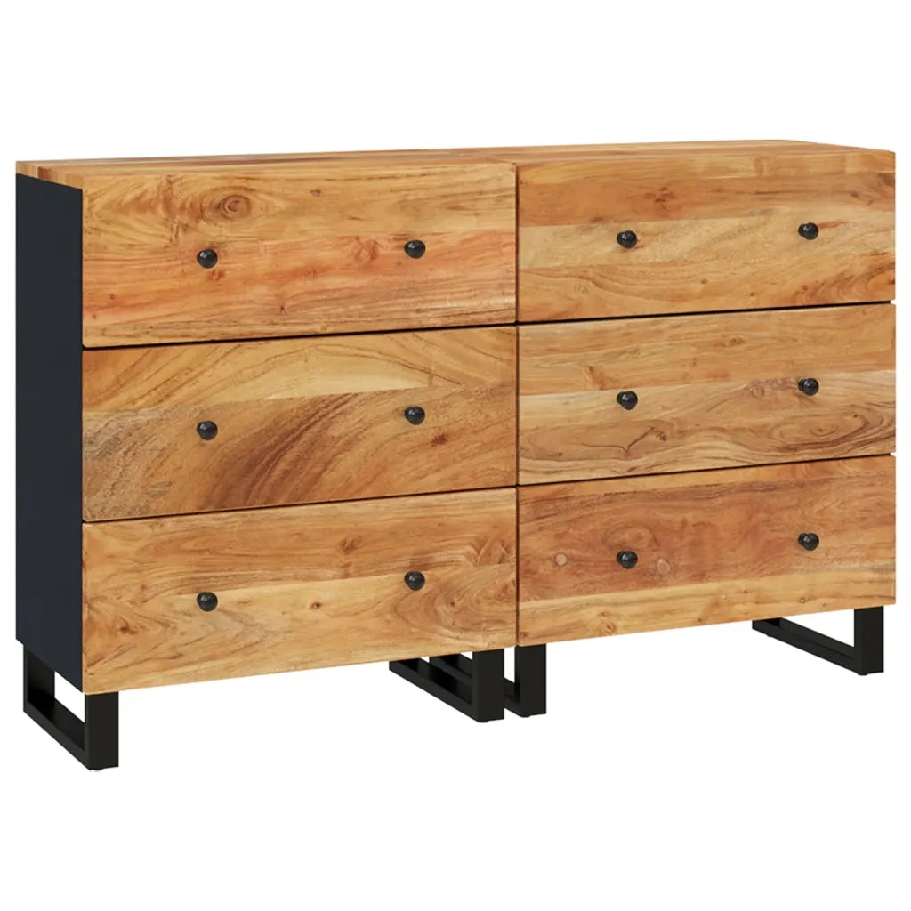 Credenze 2pz 60x33x75 cm in Legno Massello di Acacia  cod mxl 25115