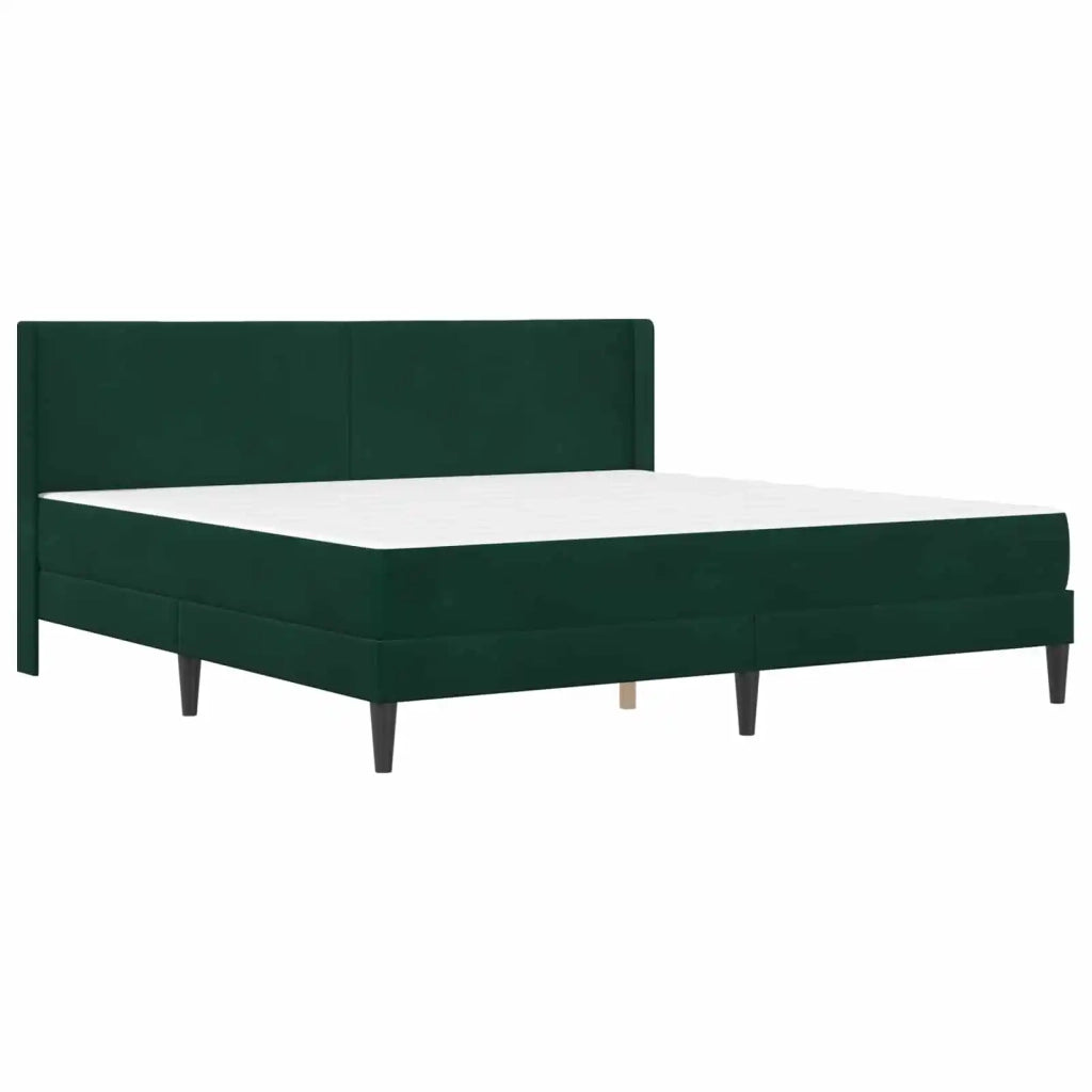 Struttura letto con materasso Verde Scuro 200 x 200 cm Velluto
