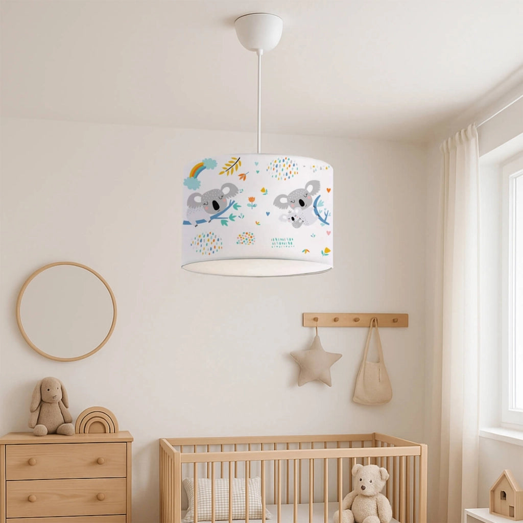 Lampada a Sospensione Rugby per Cameretta Paralume Bianco Design Koala lux.pro