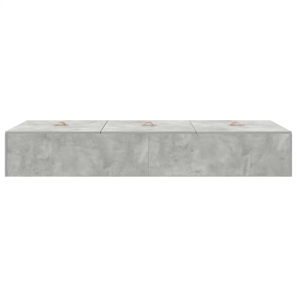 Struttura letto con contenitore-Giroletto con contenitore Grigio cemento 90 x 200 cm