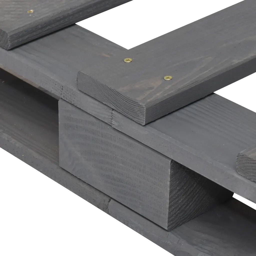 Giroletto con Testiera Grigio 90x200 cm Legno Massello di Pino