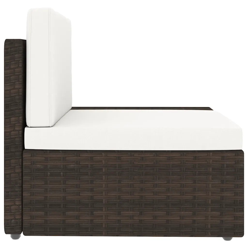 Divano componibile-Divano Modulare a 3 Posti in Polyrattan Marrone
