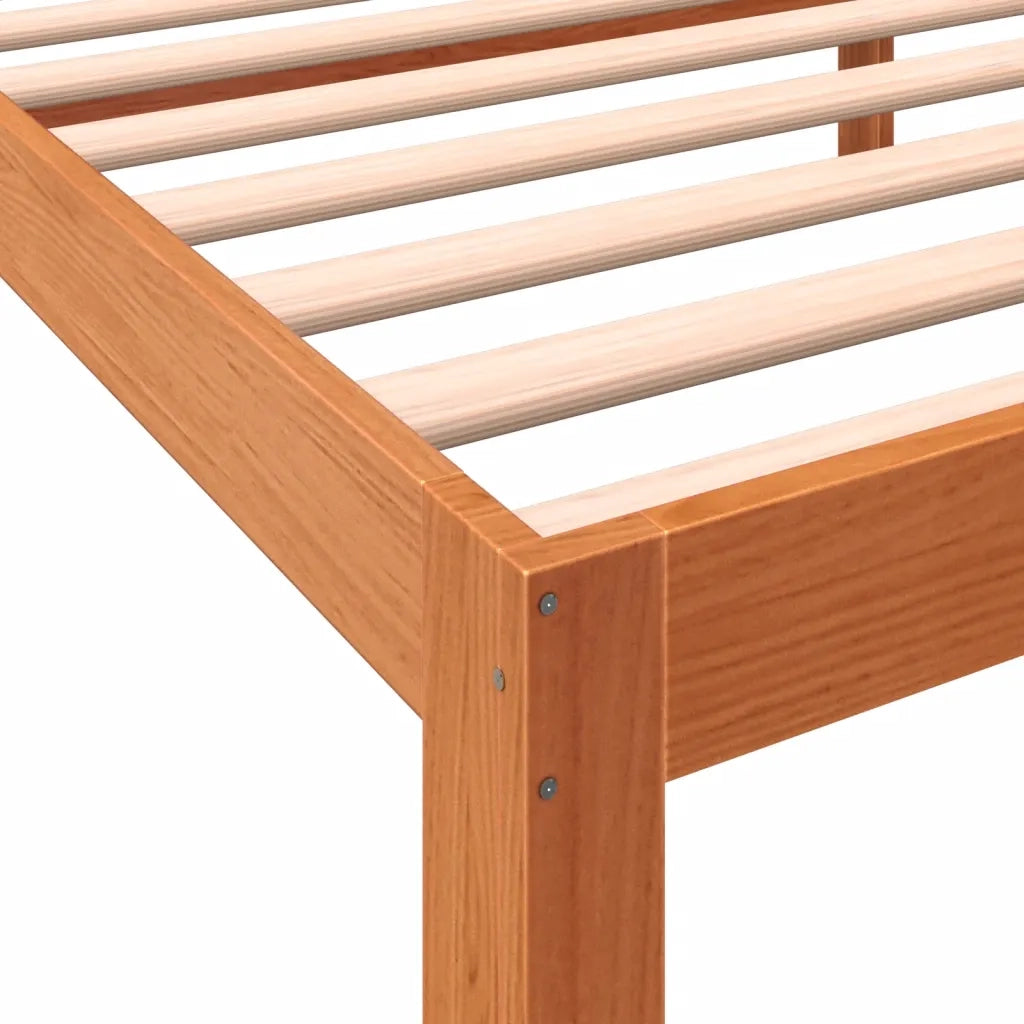 Letto senza Materasso Marrone Cera 100x200 cm in Legno di Pino