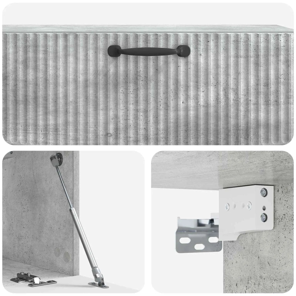 Mobile Porta TV da Muro Grigio Cemento 98 x 31 x 30 cm