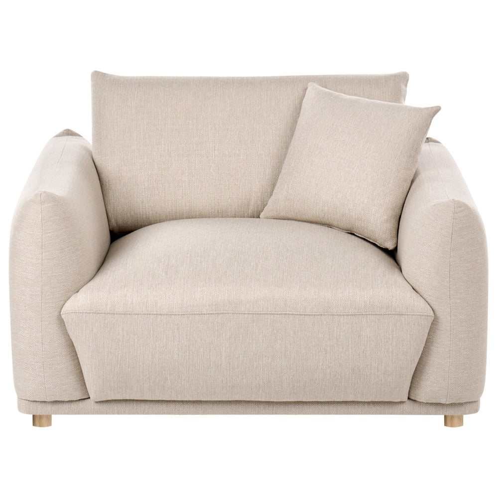 Set divano moderno a 5 posti in velluto con cuscini decorativi e poltrone con gambe in legno beige stile moderno