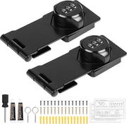 Set di sicurezza 2 pezzi combinato con chiusura a hasp 4,5 pollici chiusura cassa meccanica con codice di accesso 3 cifre con colla senza punta per scatole, porte di serra, mobili, nero