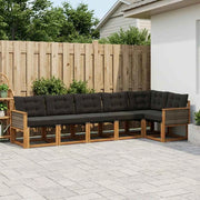 Set di divani da esterno 6 pz Naturale e Nero 3381980