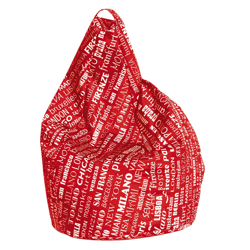 Poltrona a Sacco Pouf in Poliestere Big City Rosso Avalli