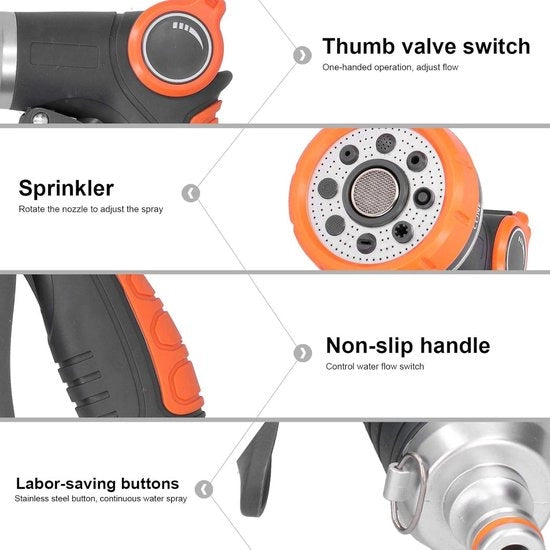 Ventile per Doccia per Auto e Irrigazione Giardino con Getti Multifunzionali (Tipo Europa)