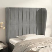 Testiera ad Orecchio-Testata con Orecchie Grigio Chiaro 103x23x118/128 cm in Velluto 918610