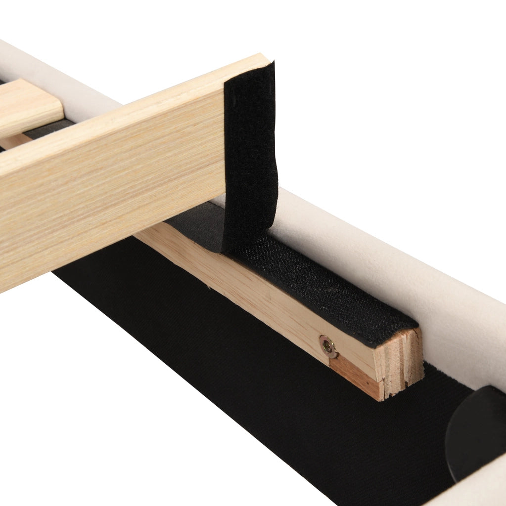 Letto matrimoniale imbottito 140x190 cm in velluto beige