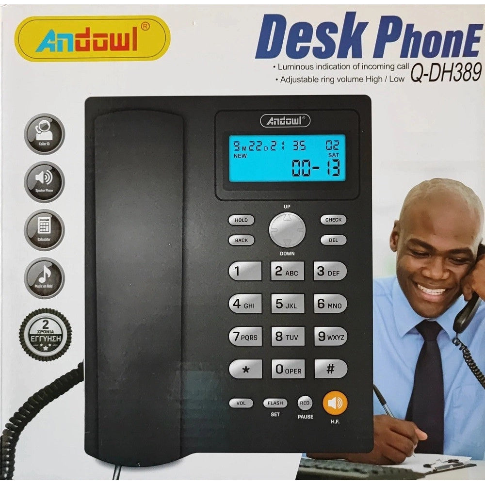 Trade Shop - Telefono Fisso Con Cavo Da Scrivania Funzione Di Richiamata Ufficio Casa Q-dh389 -