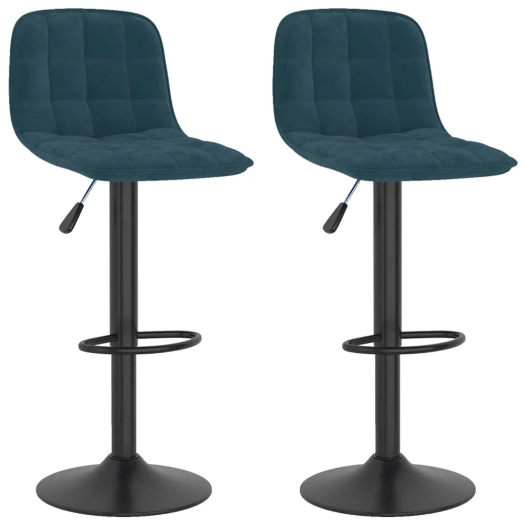 Sgabelli da Bar 2 pz Blu in Velluto 333995