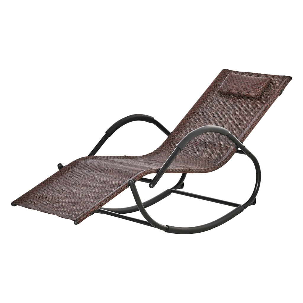 Poltrona dondolo da esterno ¨C zephmum ¨C marrone 157x60x80 cm