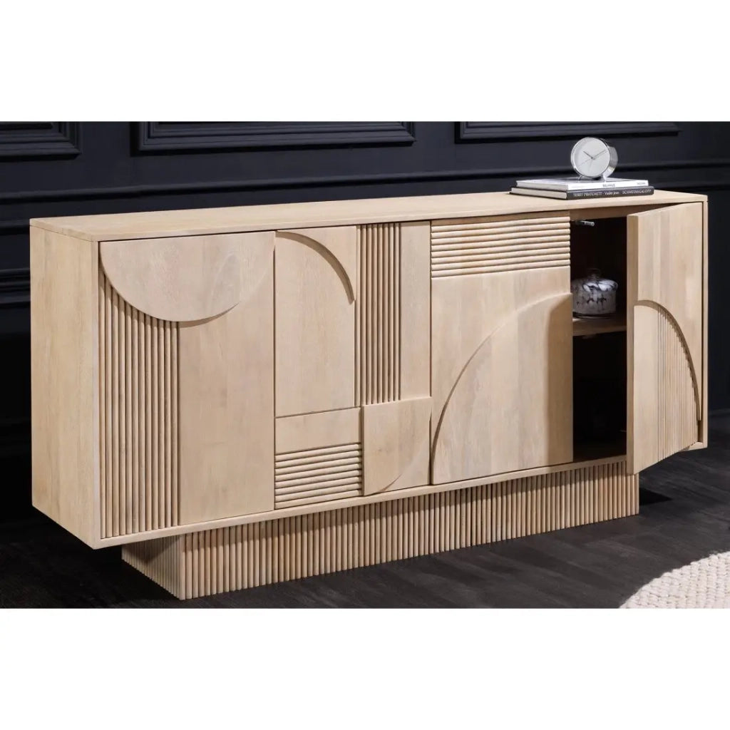 Buffet ORINO 170 cm – Legno massiccio di mango sbiancato – Stile Art Déco