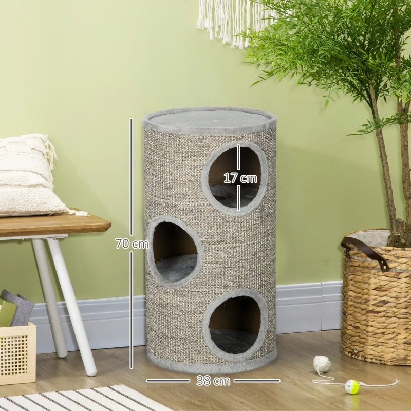TIRAGRAFFI a 3 livelli Ø38 x 70 cm Legno Grigio