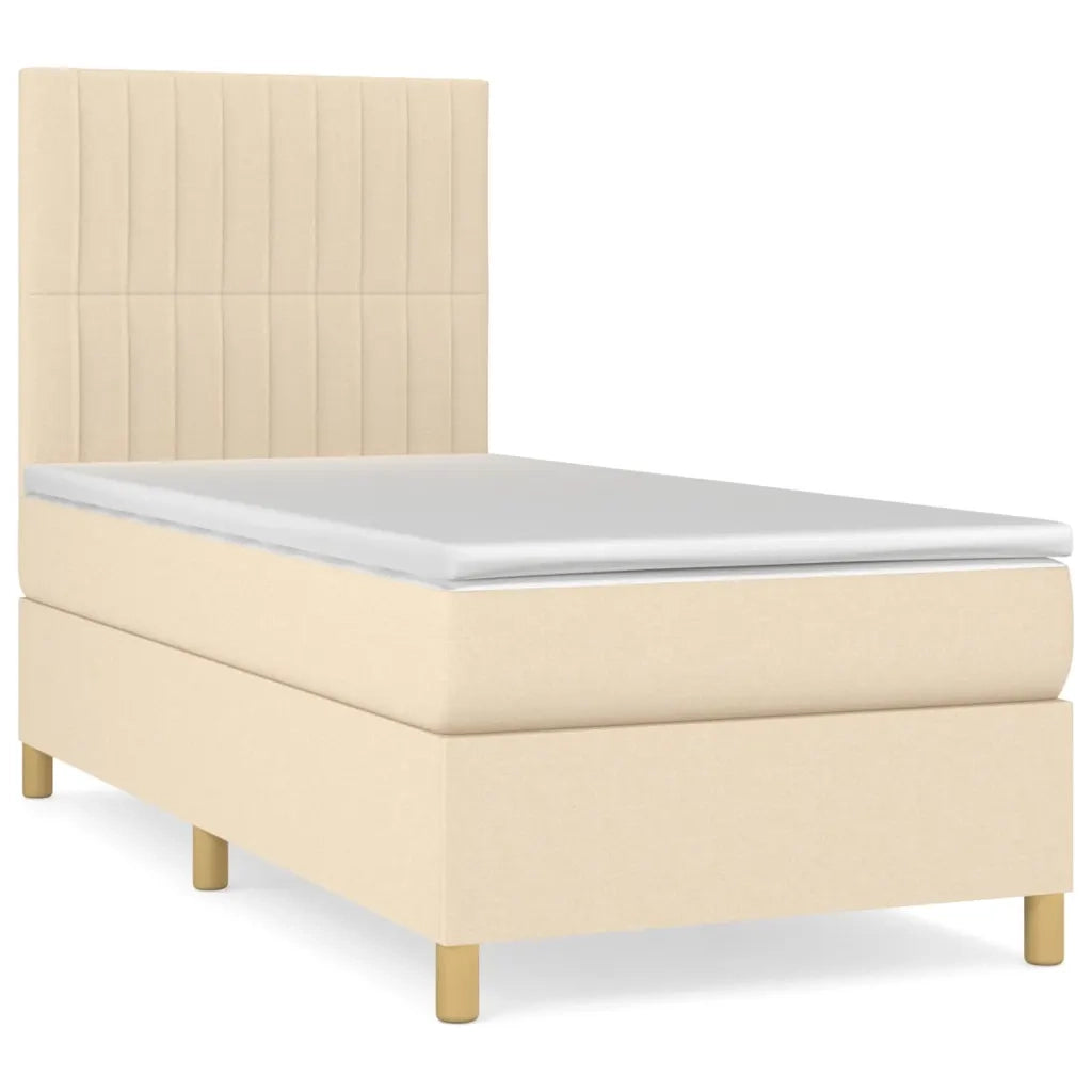 Giroletto a Molle con Materasso Crema 90x200 cm inTessuto 3142470