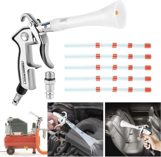 Pistool per aspirazione ad aria compressa 6-9 bar - Pulizia pistola con 5 tubi