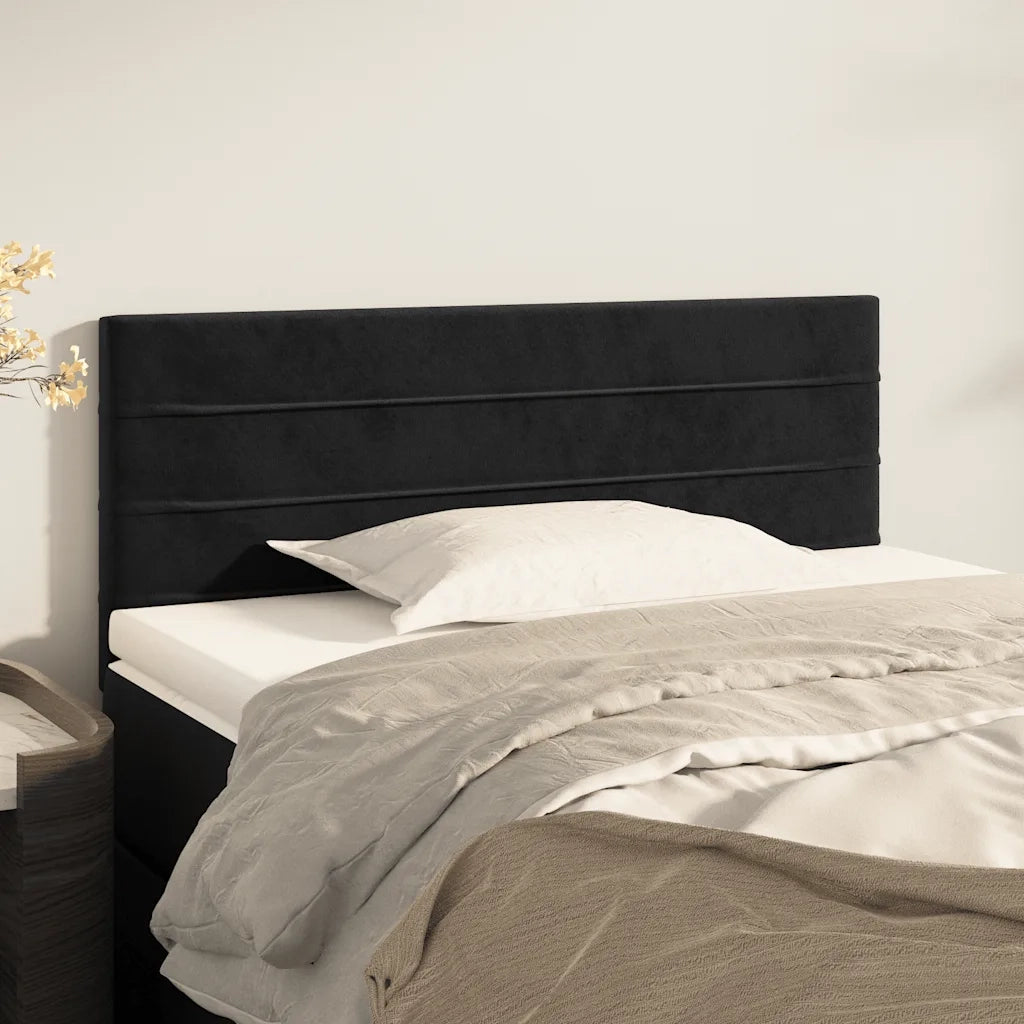 Testiera | Testata Nera 80x5x78/88 cm in Velluto