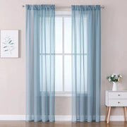 Vetrata a Tende - Vetrature - 140x215cm - Blu Tessuto - 2 pezzi