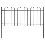 Recinzione da Giardino BOXTEL con Parte Superiore ad Anello in Acciaio 170x80 cm Nero 144929