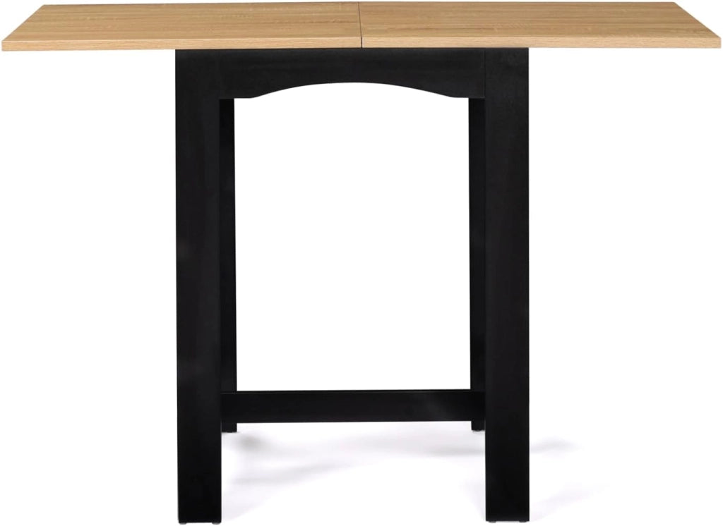 IDMarket - Tavolo da bar allungabile DONA per 2 o 4 persone, nero, piano in faggio, 60-120 cm