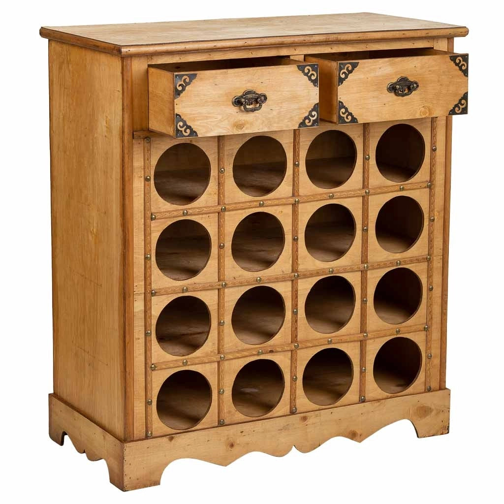 Mobile portabottiglie vino in legno marrone 63x31x69,5h