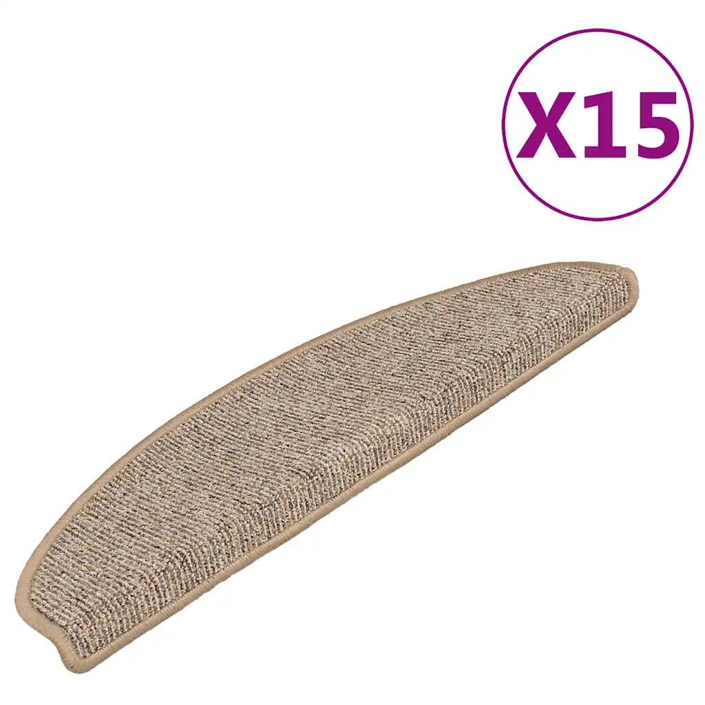 Tappetini per scale 15 pz 65x21x4 cm Marrone Semicircolari Grandi 149855