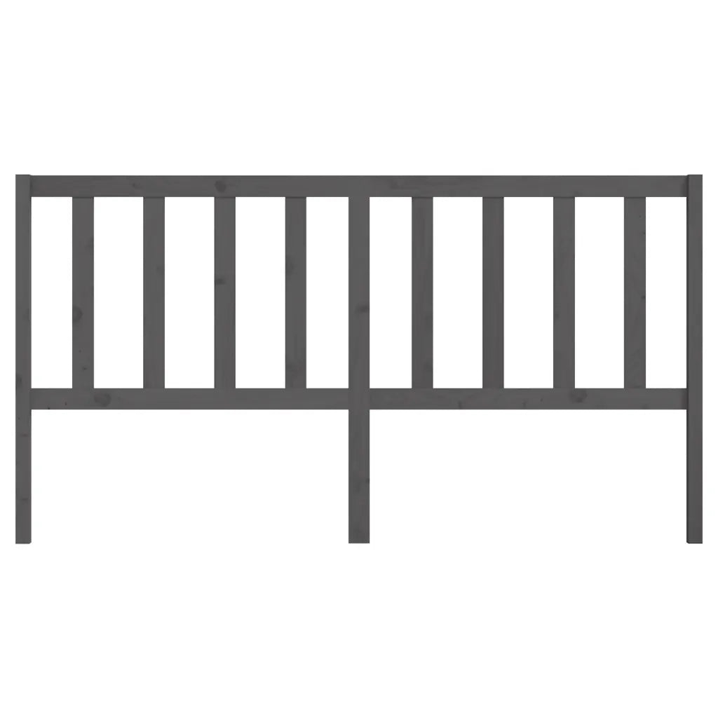 Testiera per Letto Grigia 206x4x100cm in Legno Massello di Pino 817762