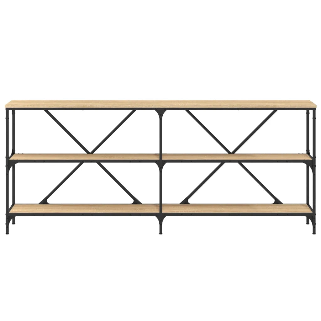 Tavolo Consolle Rovere Sonoma 180x30x75 cm Multistrato e Ferro 832854