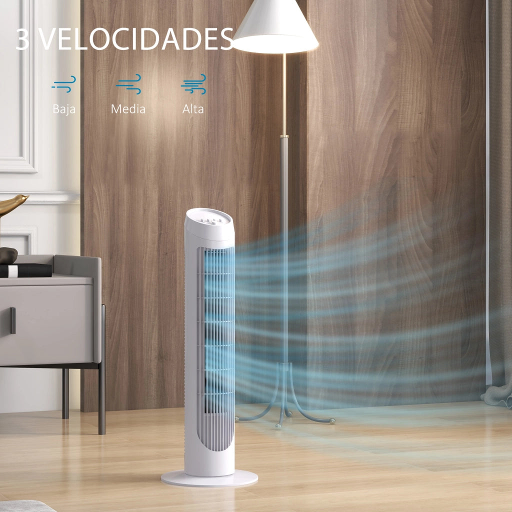 Ventilatore a Torre 45W ¨C zephmum ¨C Bianco ?27x75 cm
