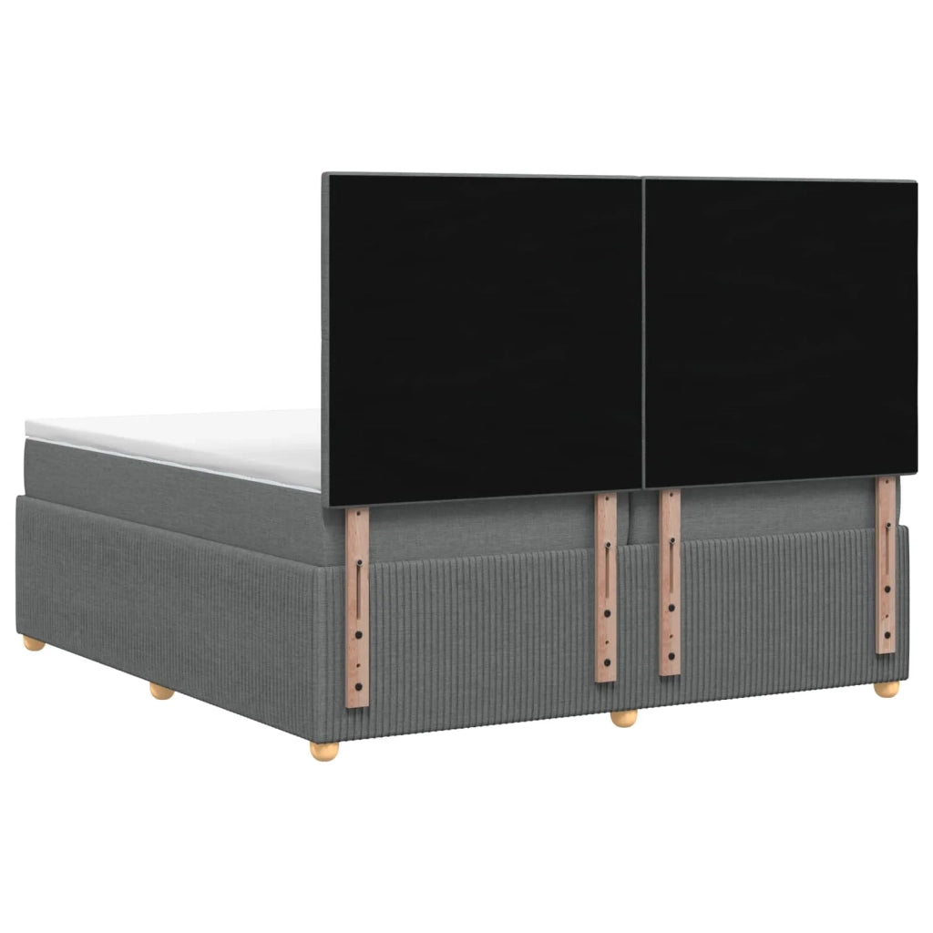 Letto box spring con materasso Grigio Scuro 200 x 200 cm 3454481
