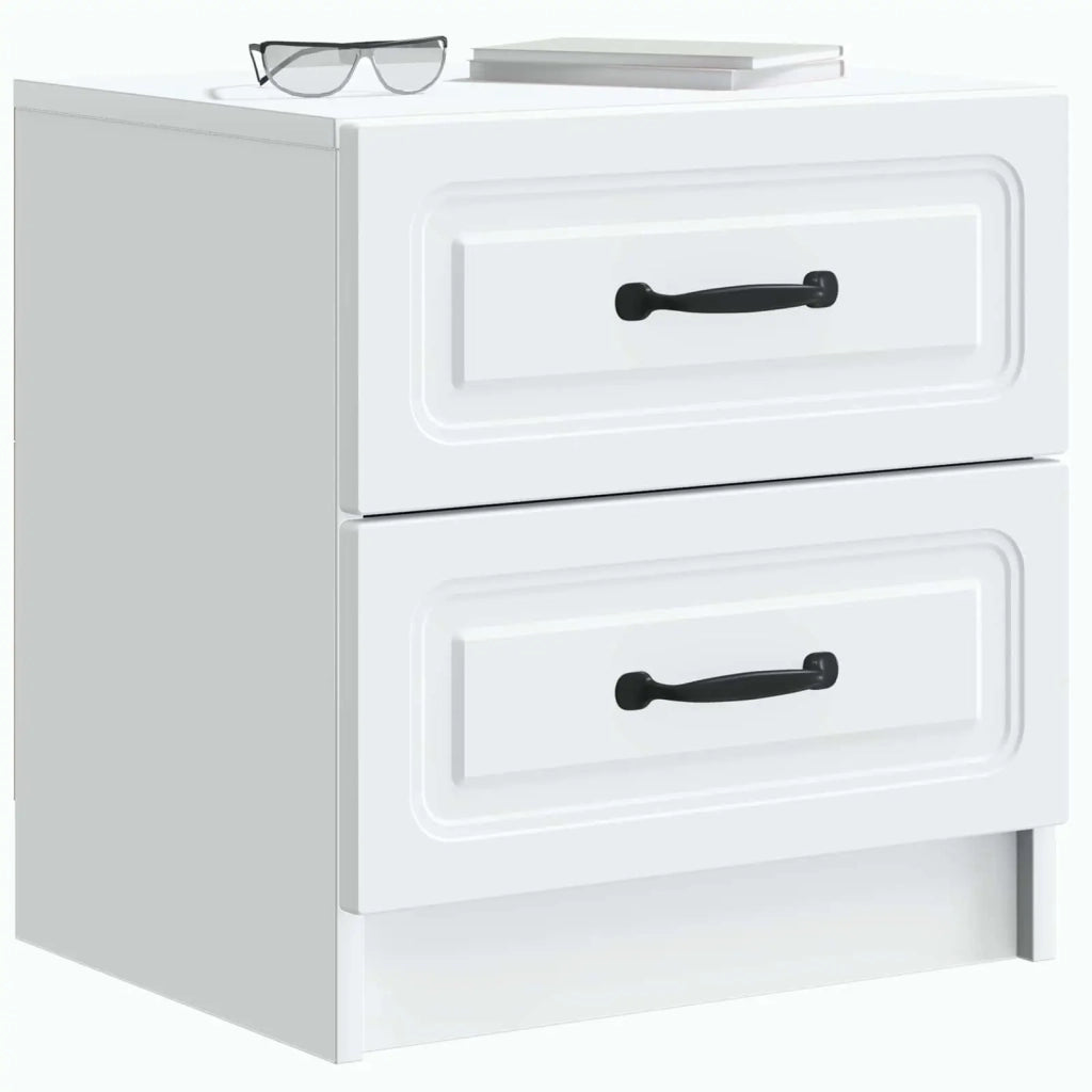 Set di 2 Comodini | Armadio da Notte | Mobiletto da notte con cassetto Bianco 43 x 34,5 x 44,5 cm