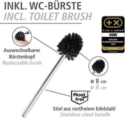 Supporto per carta igienica e supporto per spazzola del water con bambù - Set di accessori per water Rivalta - 23 x 70 x 18 cm - Miele
