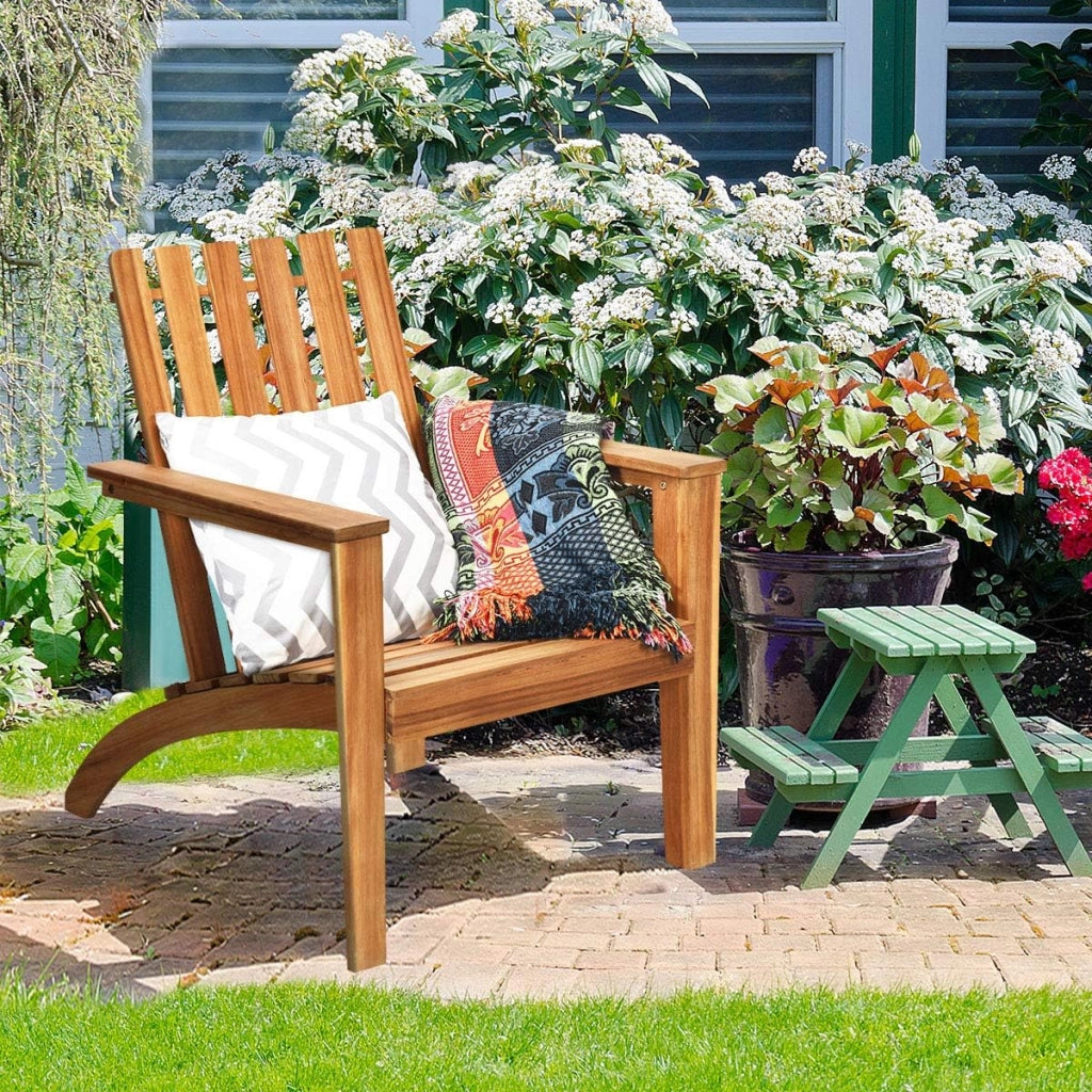 Sedie per Giardino/Esterno Rustica in Legno di Acacia,Adirondac Poltrone Poltrocine da Esterno Ergonomica Giardino, Balcone, Terrazza