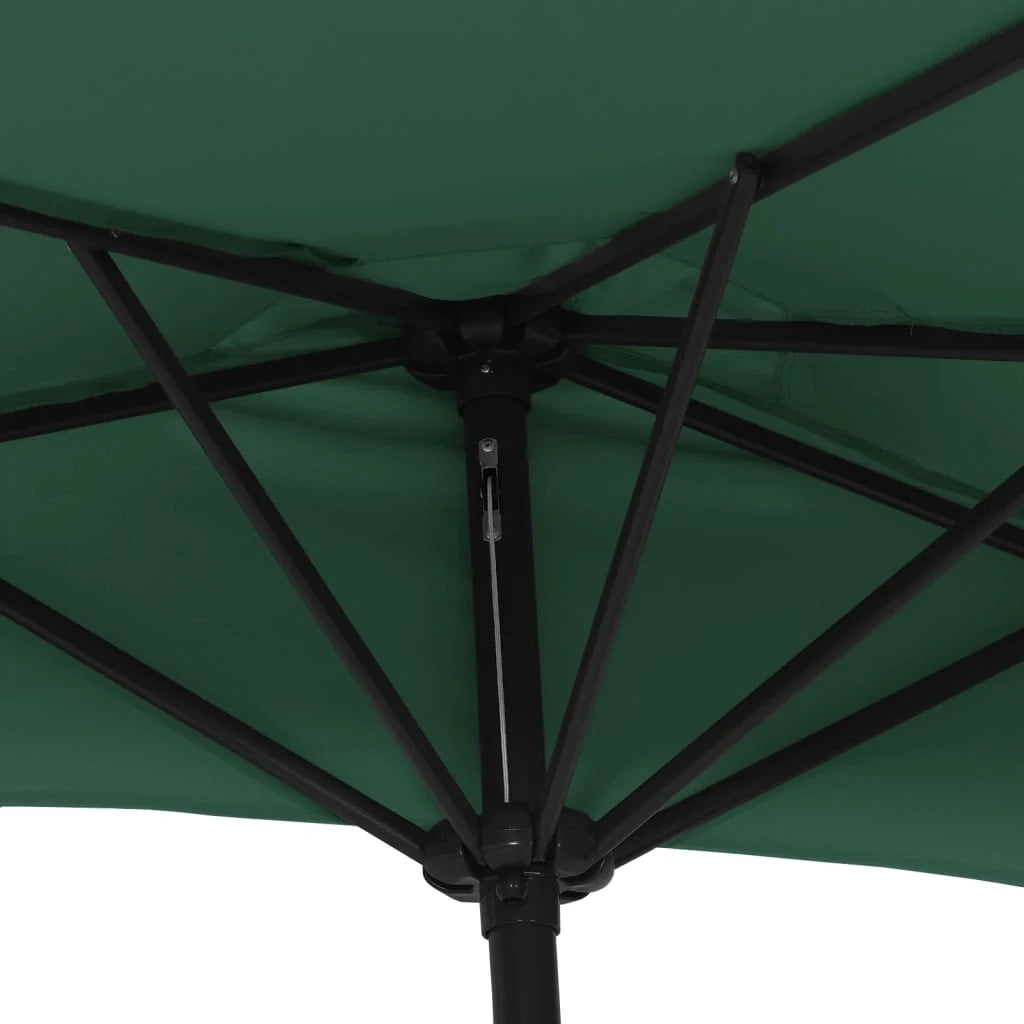 Ombrellone da balcone con palo in alluminio 270 x 135 cm metà verde 02_0008308