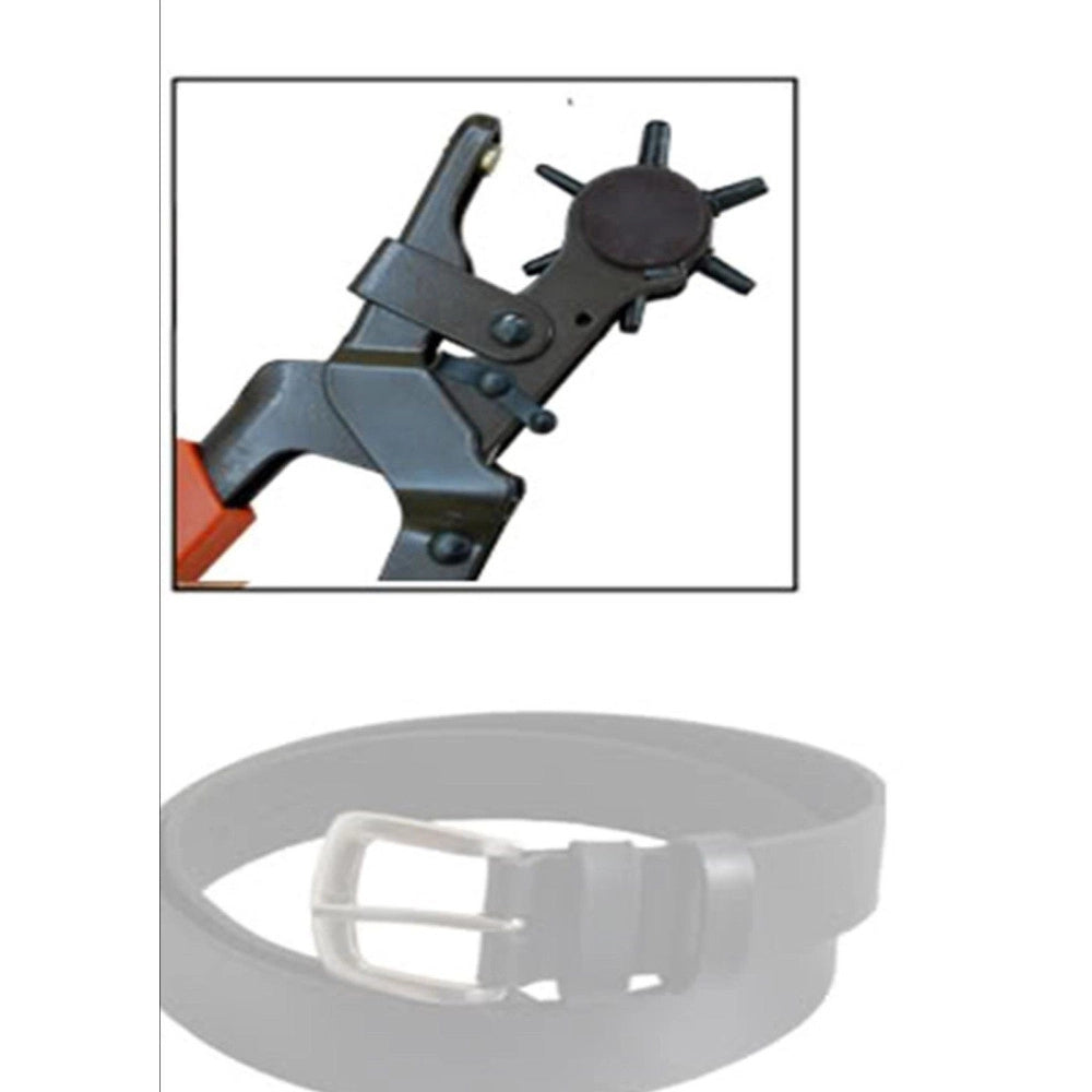 Trade Shop - Pinza Fustellatrice Per Cinture Buchi Fori Cintura Cuoio Pelle Testa Girevole -