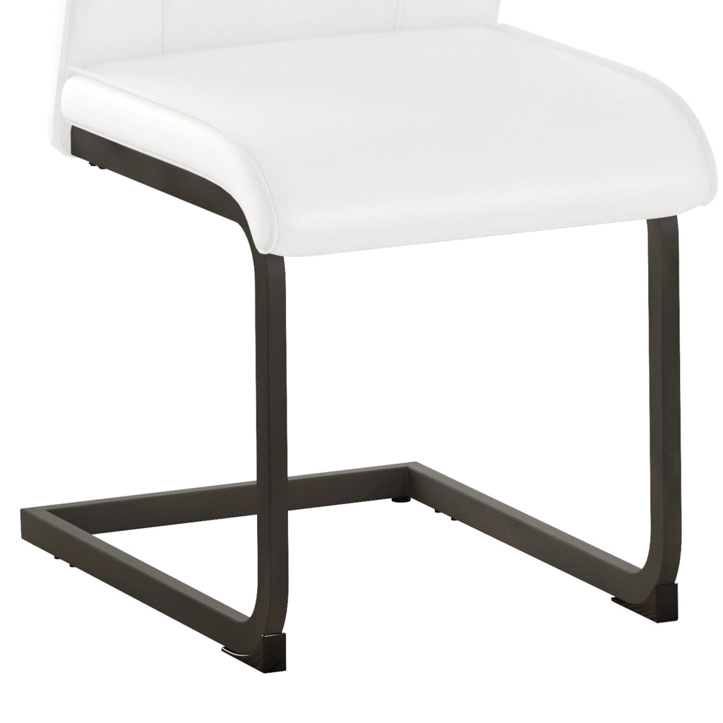 Sedie da Pranzo in Ecopelle Bianca ¨C Xylo ¨C Set 2 Pezzi, Gambe in Metallo Nero