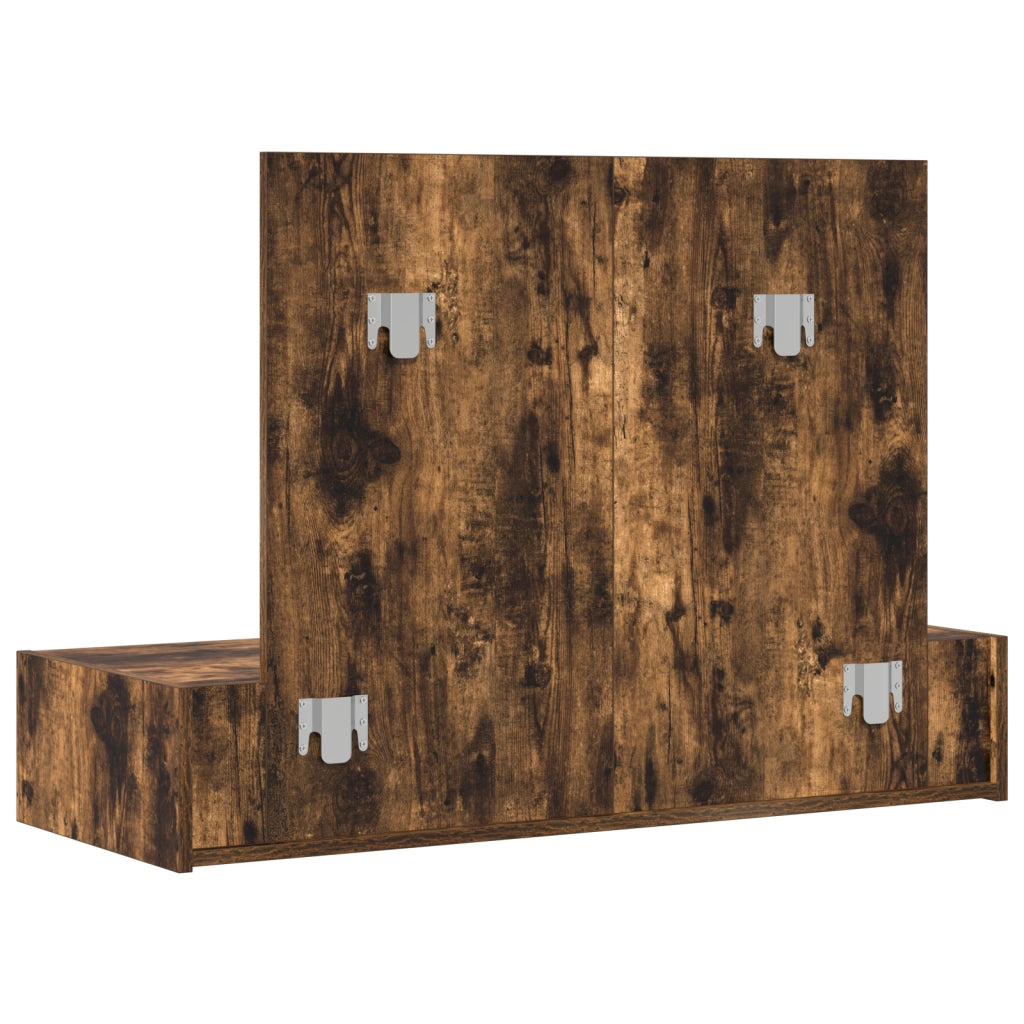 Tavolo da Toeletta a Parete Rovere Affumicato 100x40x70 cm